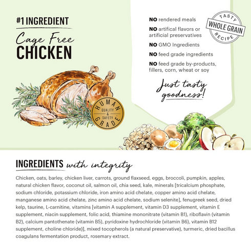 The Honest Kitchen Whole Grain Chicken Whole Food Clusters - Small Breeds - Dry Dog Food  - 4lb Bag